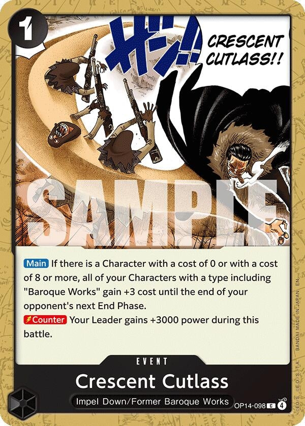 Image for Crescent Cutlass (OP14-098) [The Azure Sea's Seven] - One Piece Card Game