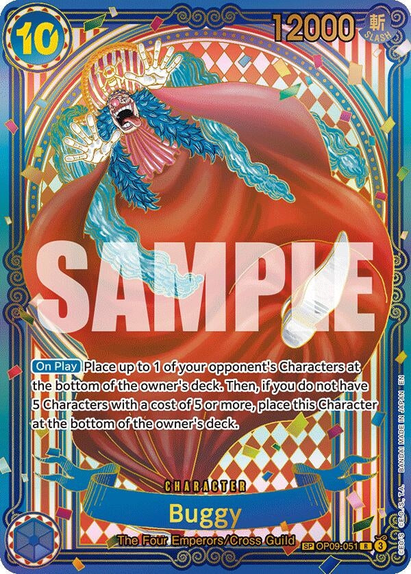 Image for Buggy - OP09-051 (SP) (Gold) (OP09-051) [The Azure Sea's Seven] - One Piece Card Game