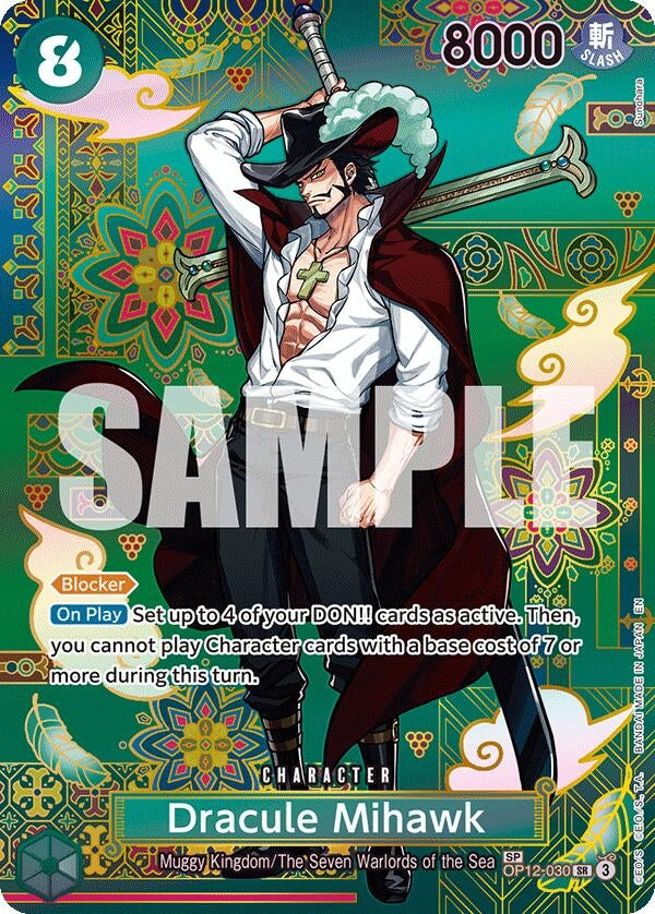 Image for Dracule Mihawk - OP12-030 (SP) (OP12-030) [The Azure Sea's Seven] - One Piece Card Game