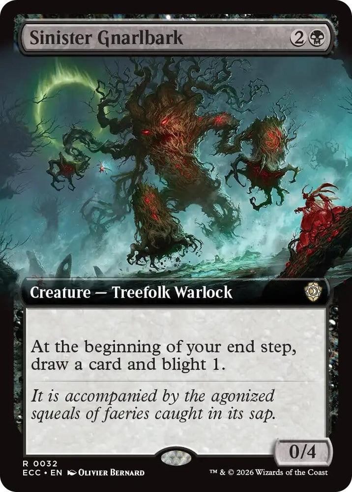 Image for Sinister Gnarlbark (Extended Art) (32) [Commander: Lorwyn Eclipsed] - Magic: The Gathering