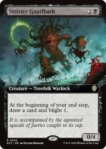 Image for Sinister Gnarlbark (Extended Art) (32) [Commander: Lorwyn Eclipsed] - Magic: The Gathering