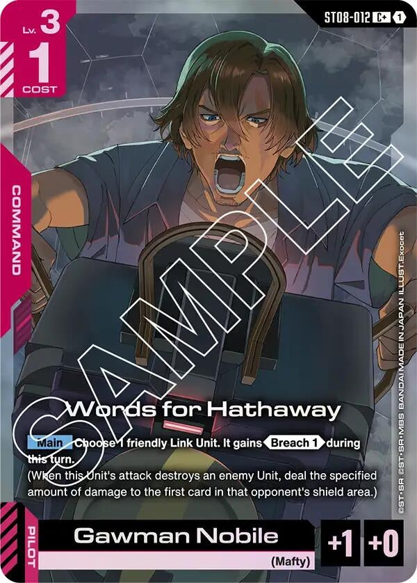 Image for Words for Hathaway (C+) (ST08-012) [Starter Deck 08: Flash of Radiance] - Gundam Card Game