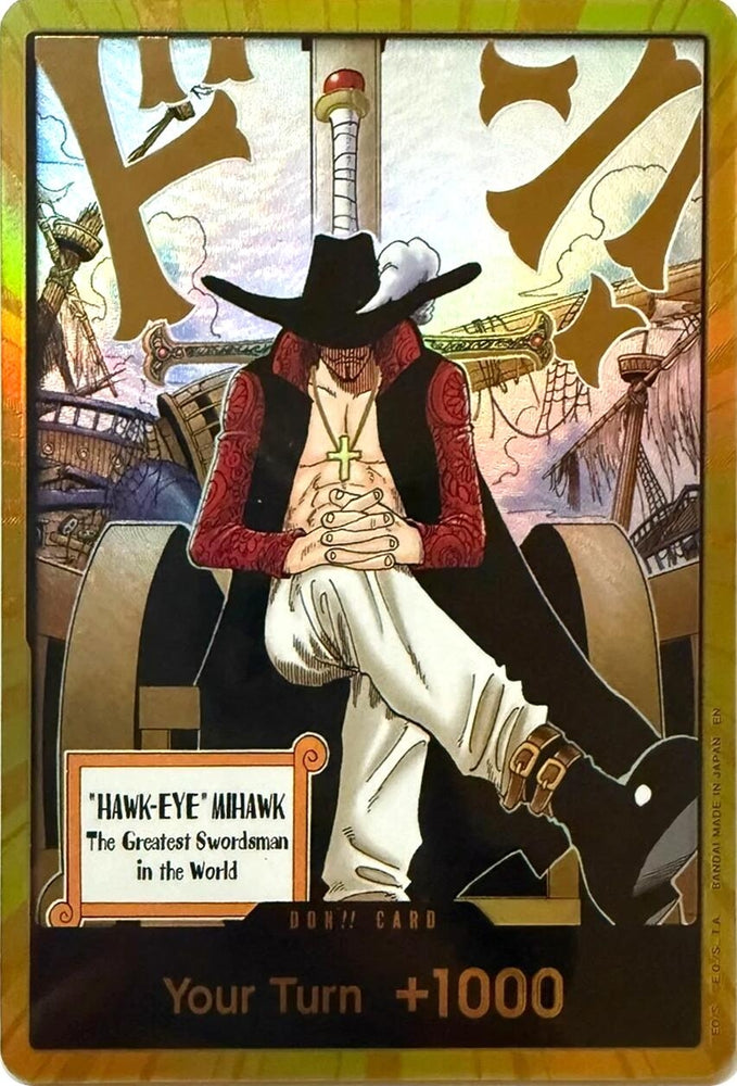 Image for DON!! Card (Dracule Mihawk) (Gold) [The Azure Sea's Seven] - One Piece Card Game