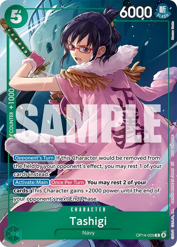 Image for Tashigi (Dash Pack) (OP14-029) [The Azure Sea's Seven] - One Piece Card Game