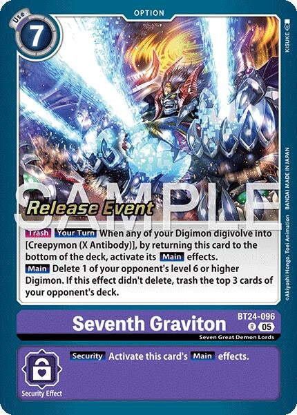 Image for Seventh Graviton (BT24-096 R) [Time Stranger Release Event Cards] - Digimon Card Game