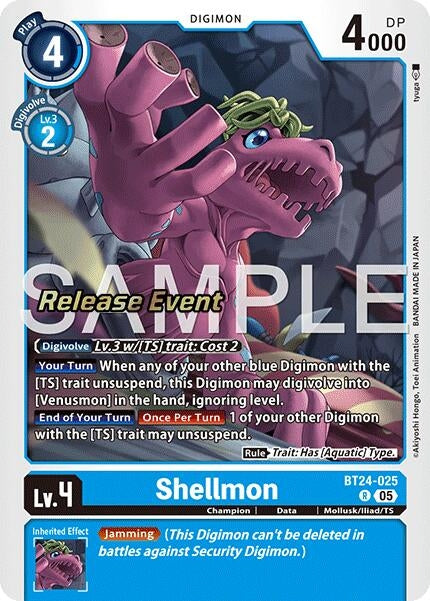 Image for Shellmon (BT24-025 R) [Time Stranger Release Event Cards] - Digimon Card Game