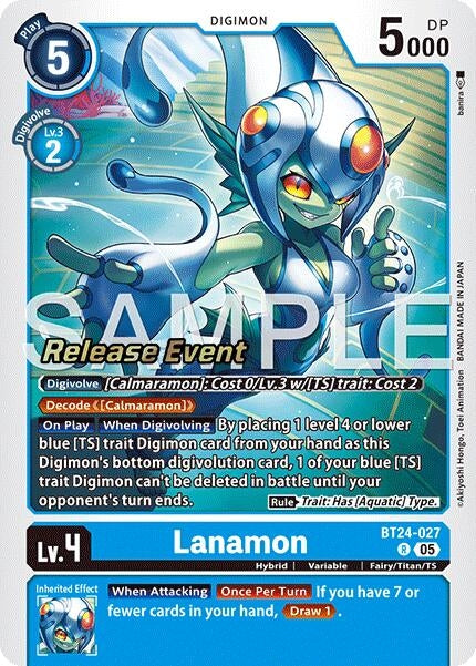 Image for Lanamon (BT24-027 R) [Time Stranger Release Event Cards] - Digimon Card Game