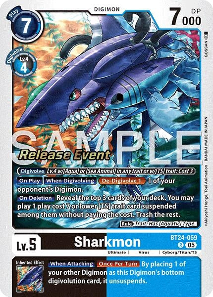 Image for Sharkmon (BT24-059 R) [Time Stranger Release Event Cards] - Digimon Card Game