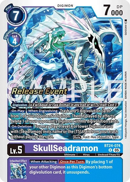 Image for SkullSeadramon (BT24-074 R) [Time Stranger Release Event Cards] - Digimon Card Game