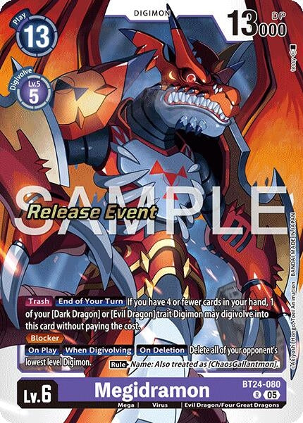 Image for Megidramon (BT24-080 R) [Time Stranger Release Event Cards] - Digimon Card Game