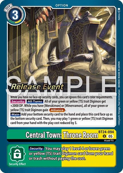 Image for Central Town: Throne Room (BT24-094 U) [Time Stranger Release Event Cards] - Digimon Card Game