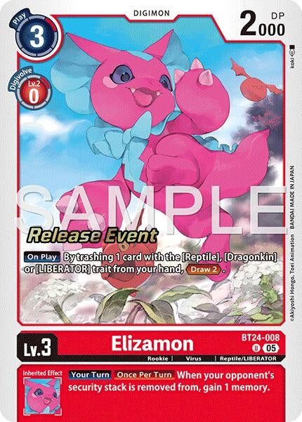 Image for Elizamon (BT24-008 C) [Time Stranger Release Event Cards] - Digimon Card Game