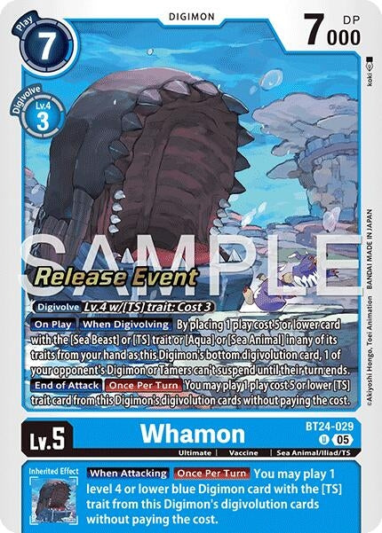 Image for Whamon (BT24-029 U) [Time Stranger Release Event Cards] - Digimon Card Game