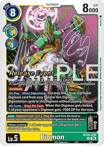Image for Biomon (BT24-038 U) [Time Stranger Release Event Cards] - Digimon Card Game