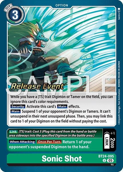 Image for Sonic Shot (BT24-095 U) [Time Stranger Release Event Cards] - Digimon Card Game