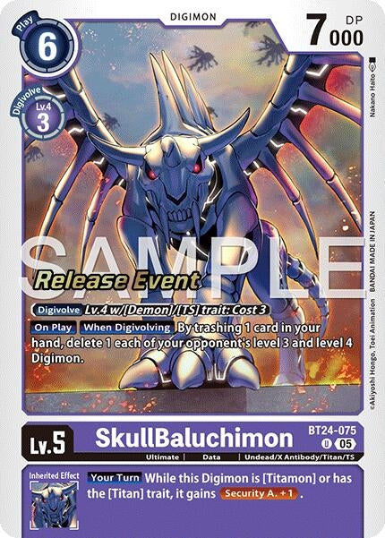 Image for SkullBaluchimon (BT24-075 U) [Time Stranger Release Event Cards] - Digimon Card Game