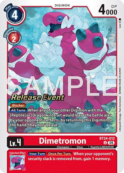 Image for Dimetromon (BT24-012 U) [Time Stranger Release Event Cards] - Digimon Card Game