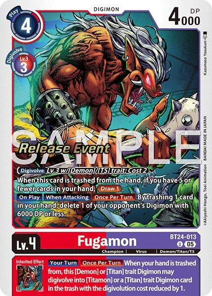 Image for Fugamon (BT24-013 U) [Time Stranger Release Event Cards] - Digimon Card Game