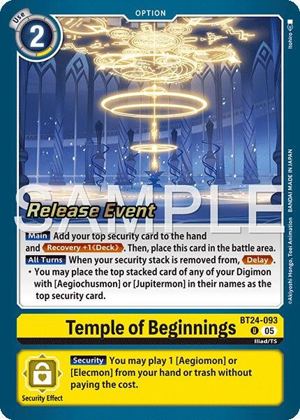 Image for Temple of Beginnings (BT24-093 U) [Time Stranger Release Event Cards] - Digimon Card Game