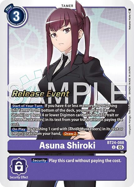 Image for Asuna Shiroki (BT24-088 UC) [Time Stranger Release Event Cards] - Digimon Card Game