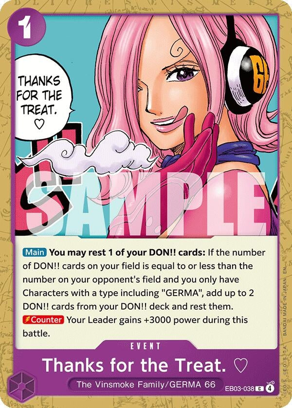 Image for Thanks for the Treat. (EB03-038) [Extra Booster: One Piece Heroines Edition] - One Piece Card Game