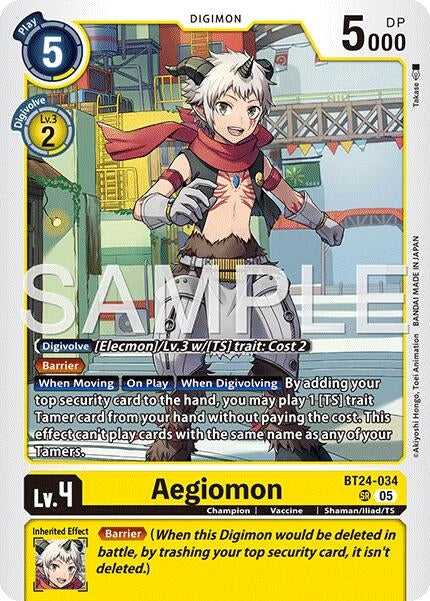 Image for Aegiomon (BT24-034 SR) [Time Stranger] - Digimon Card Game