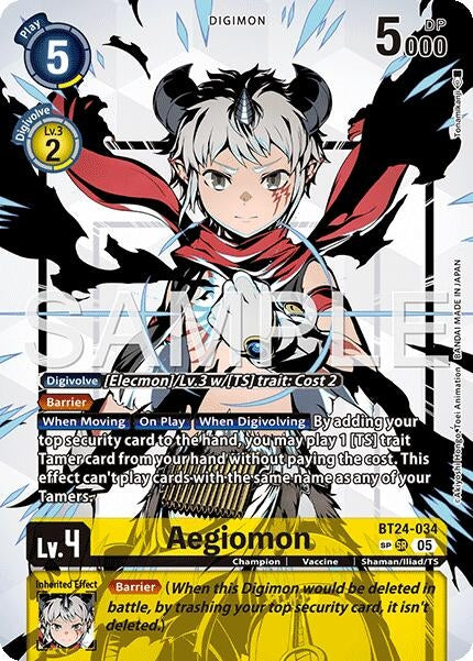 Image for Aegiomon (SP) (BT24-034 SR) [Time Stranger] - Digimon Card Game