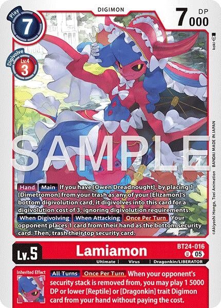 Image for Lamiamon (BT24-016 U) [Time Stranger] - Digimon Card Game
