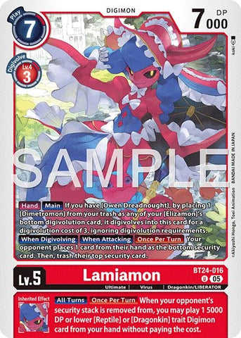 Image for Lamiamon (BT24-016 U) [Time Stranger] - Digimon Card Game