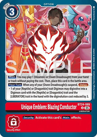 Image for Unique Emblem: Blazing Conductor (BT24-089 U) [Time Stranger] - Digimon Card Game