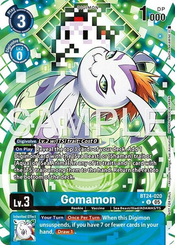 Image for Gomamon (Box Topper) (BT24-020 U) [Time Stranger] - Digimon Card Game
