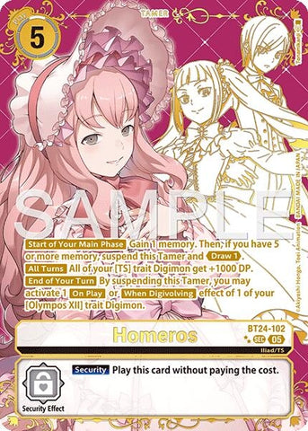 Image for Homeros (Rare Pull) (BT24-102 SEC) [Time Stranger] - Digimon Card Game