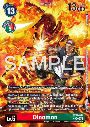 Image for Dinomon (Box Topper) (EX11-011 R) [Dawn of Liberator] - Digimon Card Game