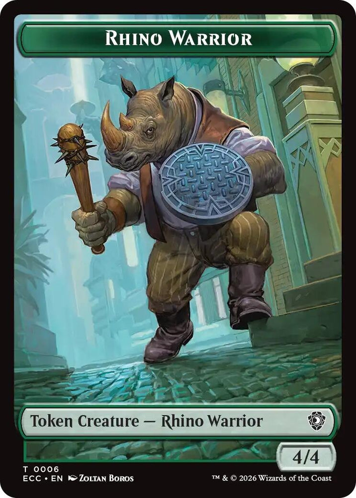 Image for Rhino Warrior // Elemental (0009) Double-Sided Token (6 // 9) [Commander: Lorwyn Eclipsed] - Magic: The Gathering