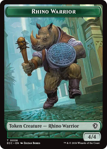 Image for Rhino Warrior // Elemental (0009) Double-Sided Token (6 // 9) [Commander: Lorwyn Eclipsed] - Magic: The Gathering