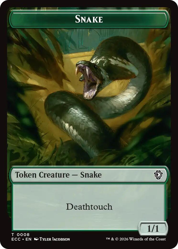 Image for Snake // Scarecrow Double-Sided Token (8 // 11) [Commander: Lorwyn Eclipsed] - Magic: The Gathering