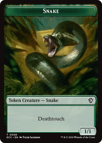 Image for Snake // Scarecrow Double-Sided Token (8 // 11) [Commander: Lorwyn Eclipsed] - Magic: The Gathering