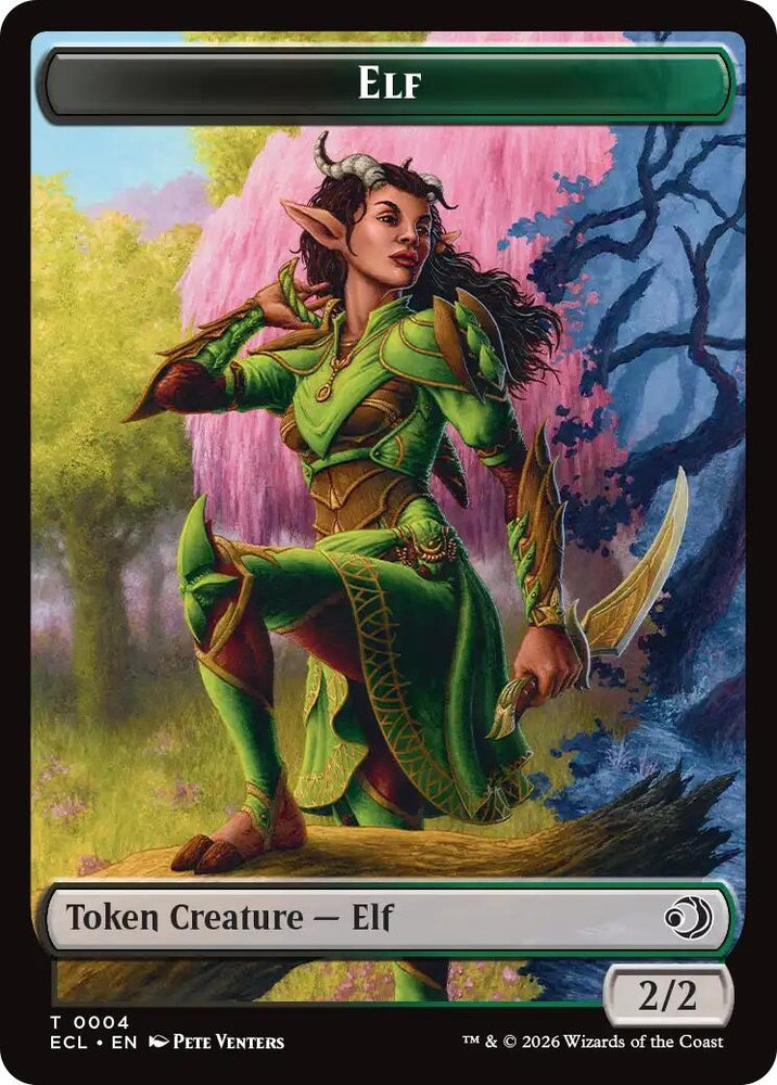Image for Elf // Kithkin (0007) Double-Sided Token (4 // 7) [Lorwyn Eclipsed] - Magic: The Gathering