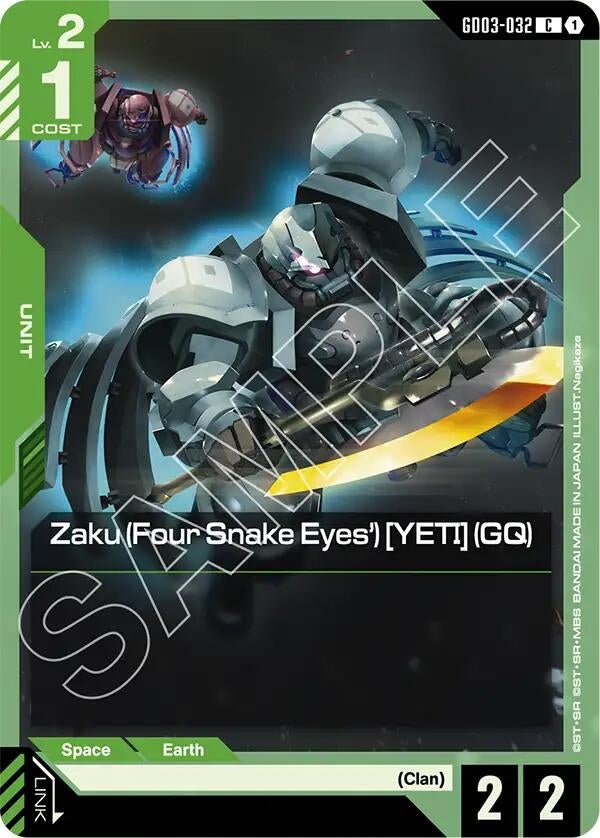 Image for Zaku (Four Snake Eyes') [YETI] (GQ) (GD03-032) [Steel Requiem] - Gundam Card Game