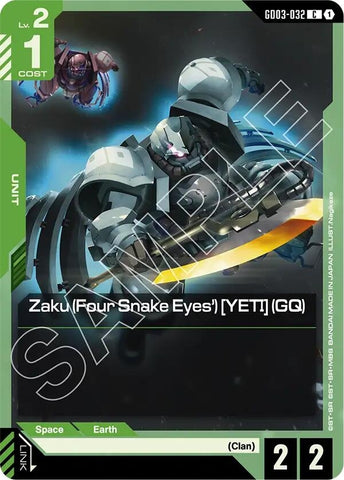 Image for Zaku (Four Snake Eyes') [YETI] (GQ) (GD03-032) [Steel Requiem] - Gundam Card Game