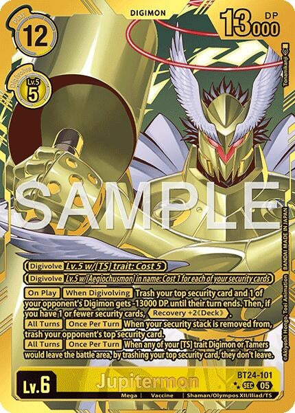Image for Jupitermon (Rare Pull) (BT24-101 SEC) [Time Stranger] - Digimon Card Game