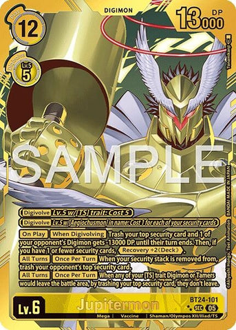 Image for Jupitermon (Rare Pull) (BT24-101 SEC) [Time Stranger] - Digimon Card Game