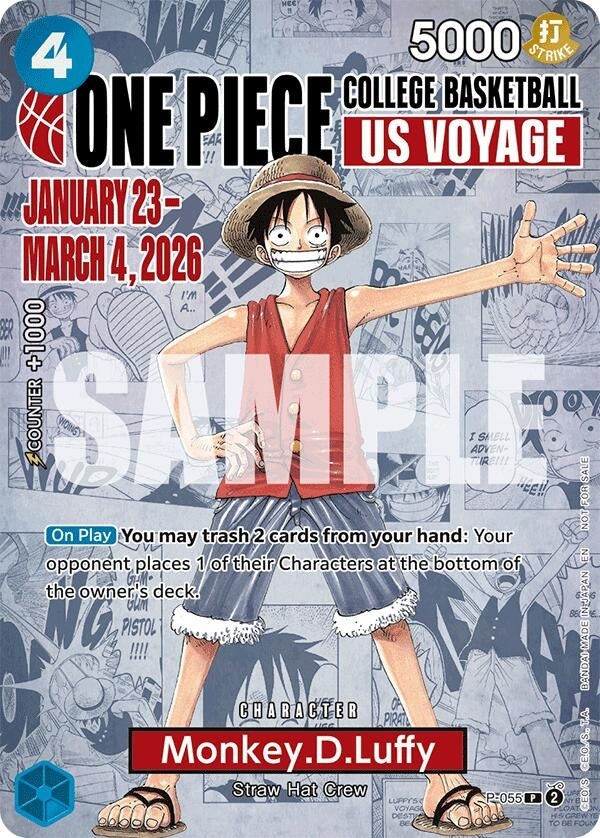 Image for Monkey.D.Luffy (055) (College Basketball US Voyage) (P-055) [One Piece Promotion Cards] - One Piece Card Game