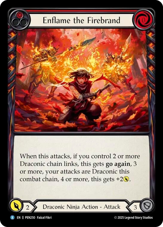 Image for Enflame the Firebrand (PEN250) [Compendium of Rathe] - Flesh and Blood TCG