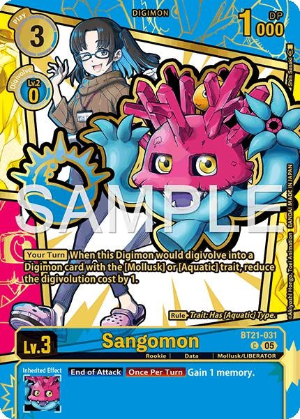Image for Sangomon (Rare Pull) (BT21-031 C) [Dawn of Liberator] - Digimon Card Game