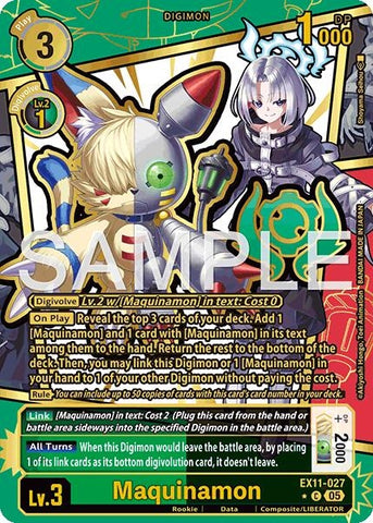 Image for Maquinamon (Rare Pull) (EX11-027 C) [Dawn of Liberator] - Digimon Card Game