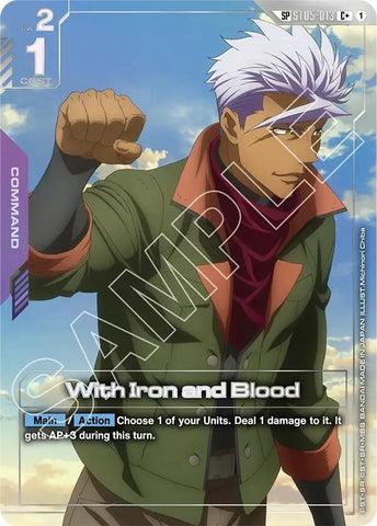 Image for With Iron and Blood (SP) (C+) (ST05-013) [Steel Requiem] - Gundam Card Game