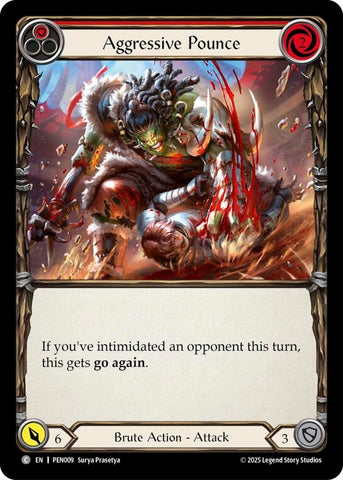 Image for Aggressive Pounce (Red) (PEN009) [Compendium of Rathe] - Flesh and Blood TCG