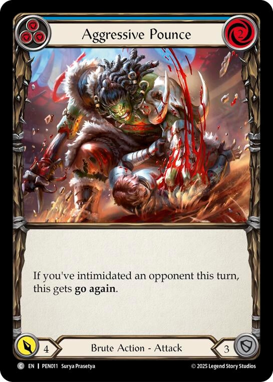 Aggressive Pounce (Blue) (PEN011) [Compendium of Rathe]