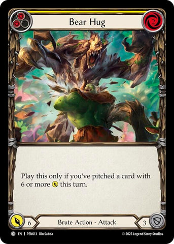 Image for Bear Hug (Yellow) (PEN013) [Compendium of Rathe] - Flesh and Blood TCG